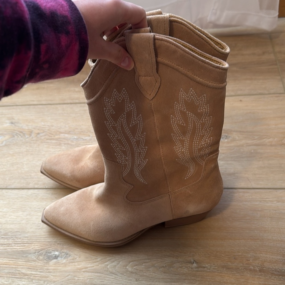 Crown Vintage Stava Cowboy Boots, Macchiato Cow Suede, Women's 7.5 - Picture 4 of 6